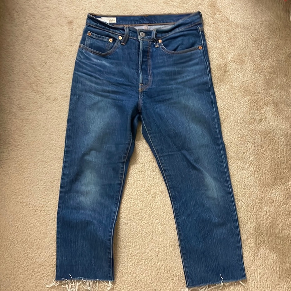 Petite Levi’s 501 high waisted denim jeans size waist 26